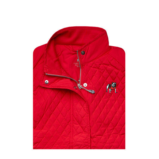 Georgia Standing Bulldog Women’s Full Zip Quilted Vest - Red