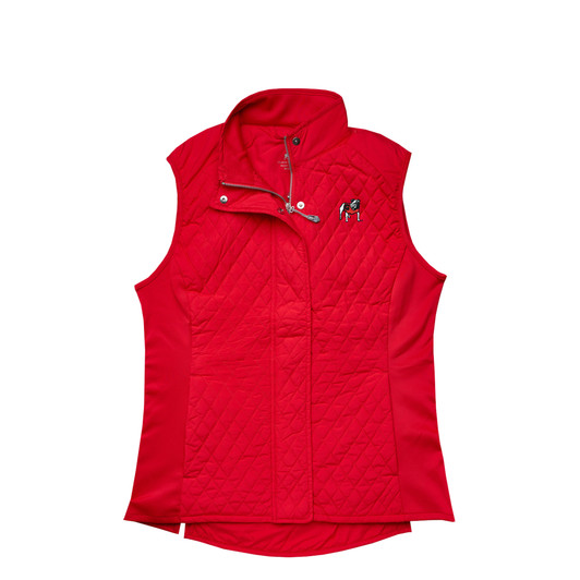 Georgia Standing Bulldog Women’s Full Zip Quilted Vest - Red