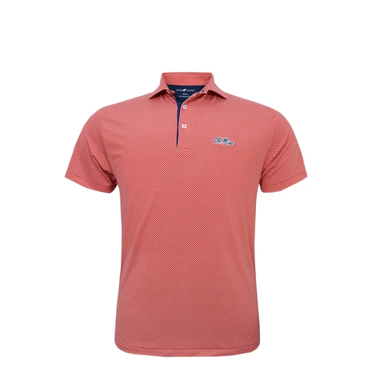 Ole Miss Cross Hatch Polo - Red