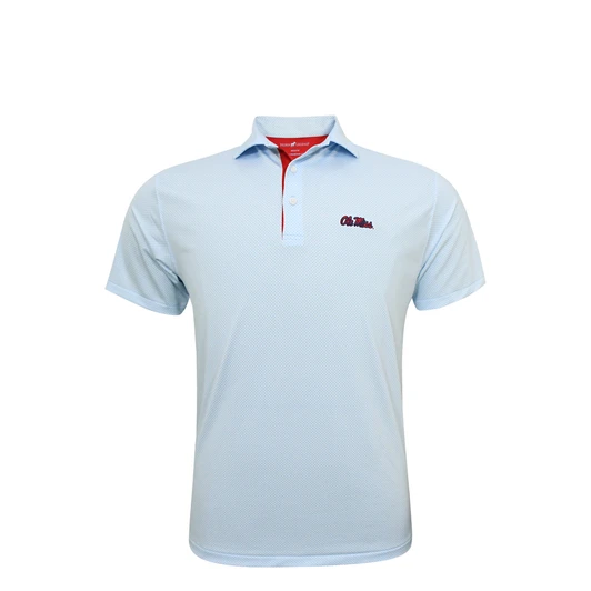 Ole Miss Cross Hatch Polo - Powder Blue