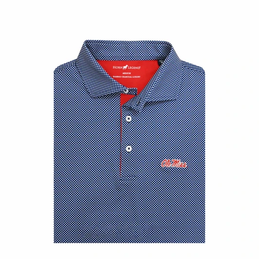 Ole Miss Cross Hatch Polo - Navy