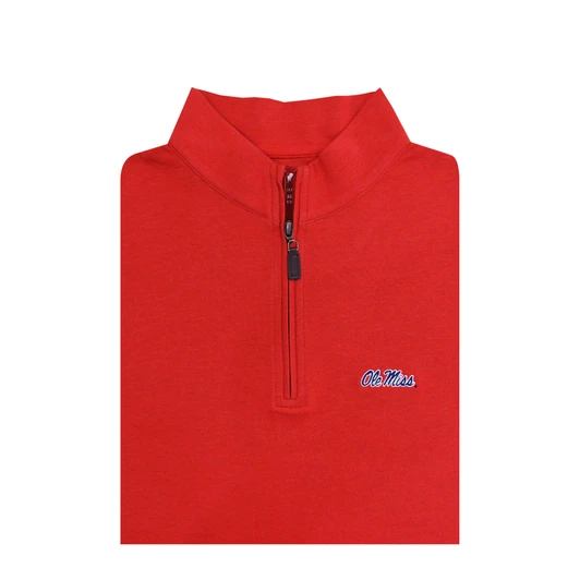 Ole Miss Duo Tone Cotton Pullover - Red