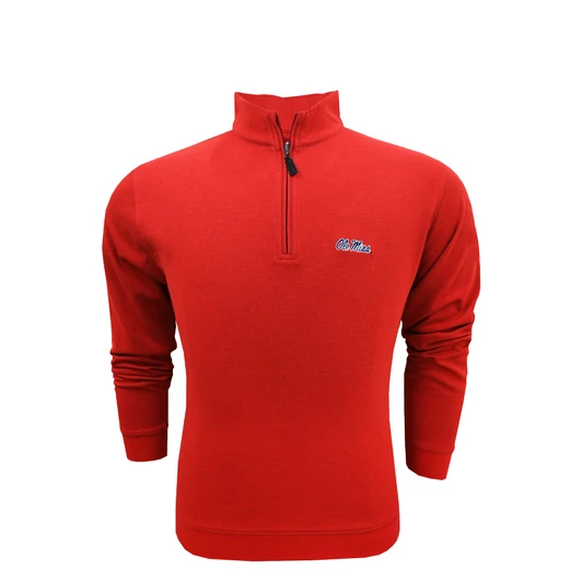 Ole Miss Duo Tone Cotton Pullover - Red