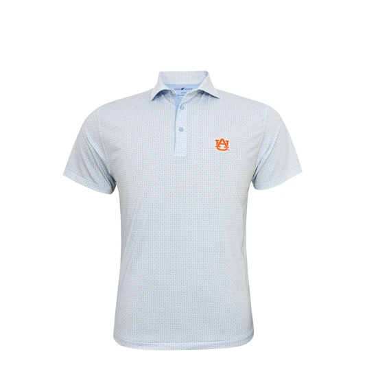 Auburn Tigers Extra Base Polo - White with Light Blue & Orange