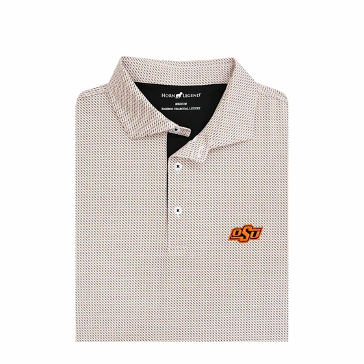Oklahoma State Cowboys OSU Crossways Polo - White with Black & Orange