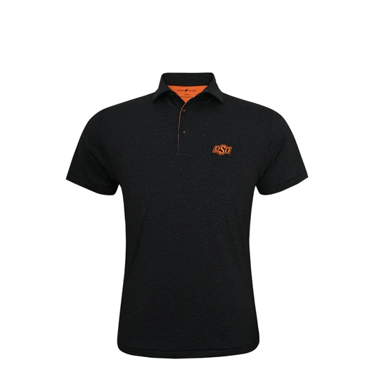 Oklahoma State Cowboys Playbook Polo - Black with Charcoal