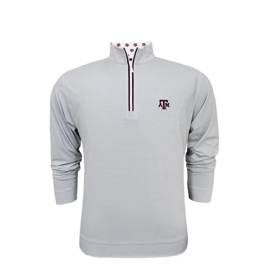 Texas A&M Aggies Custom Collar Pin Dot Stripe Pullover - White with Maroon