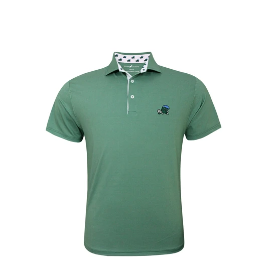 Tulane Green Wave Custom Trim Birdseye Polo - Green