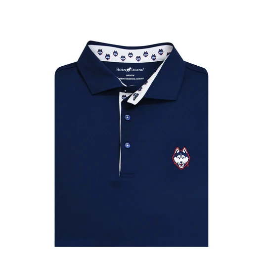 UConn Huskies Custom Collar Polo - Navy