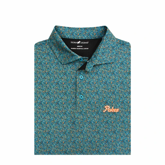 Oklahoma State Pokes Bandana Polo - Turquoise