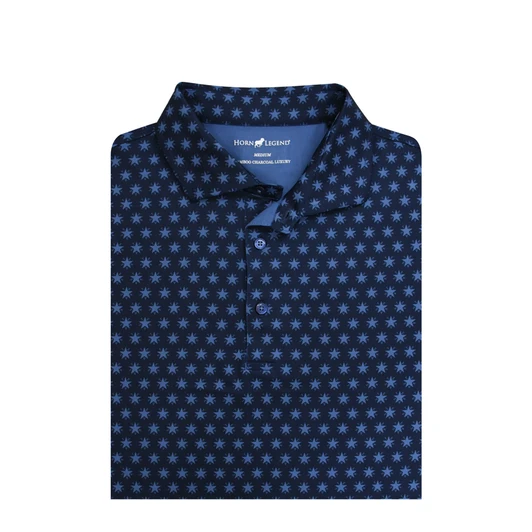 Texas Independence Performance Polo - Navy with Moonlight Blue