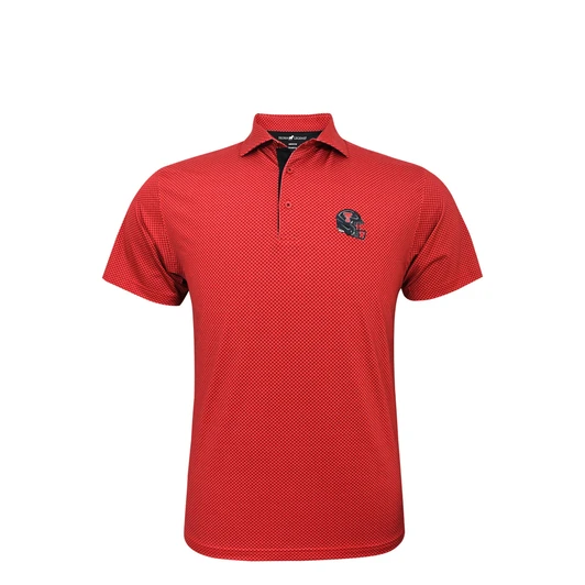 Texas Tech Red Raiders Helmet Logo Checkers Polo - Scarlet