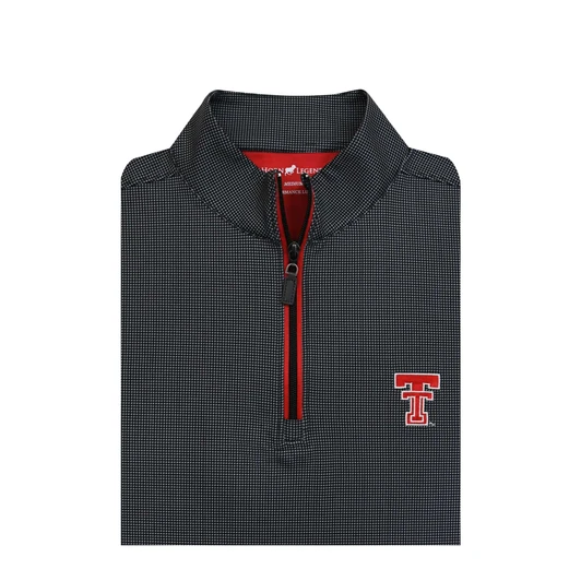 Texas Tech Red Raiders Shepherd PrestigeZip Pullover - Black with Grey and Scarlet