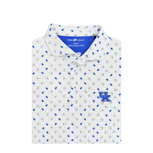 Kentucky Wildcats Tumbler Polo - White with Blue & Grey