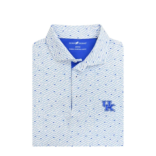 Kentucky Wildcats Micro State Polo - White with Blue