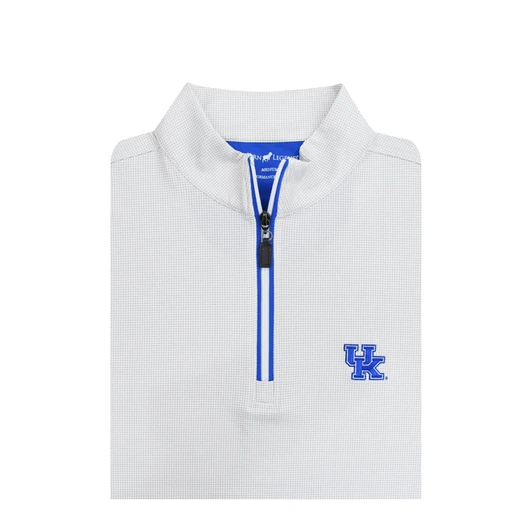 Kentucky Wildcats Shepherd PrestigeZip Pullover - White with Grey