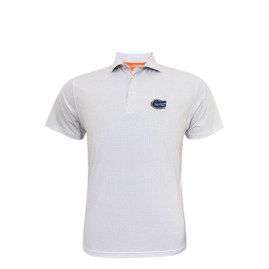 Florida Gators Checker Polo - White with Orange & Blue