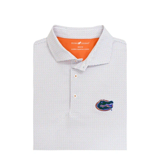 Florida Gators Checker Polo - White with Orange & Blue
