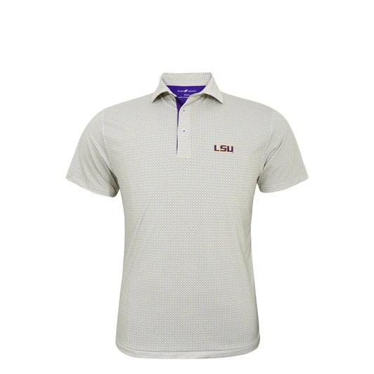 LSU Tigers Henna Polo - White with Gold & Purple