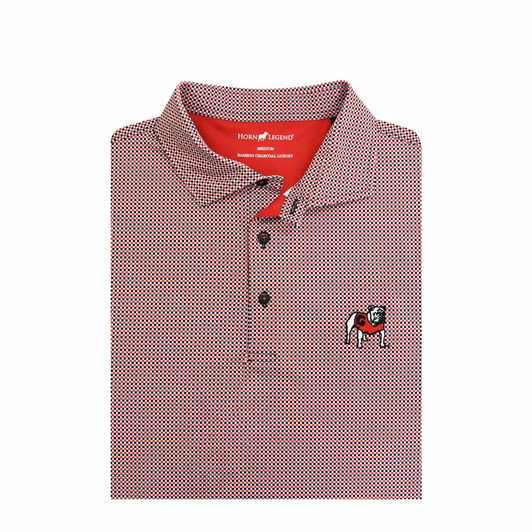 Georgia Standing Bulldog Particolored Gingham Polo