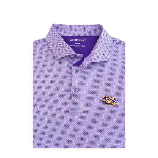 LSU Tigers Checker Polo - Lavender