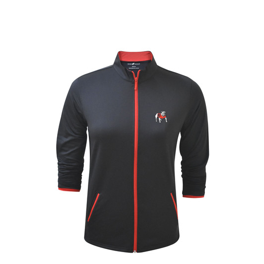 Georgia Women's  Standing Bulldog Black Mid Weight Performance Full Zip Jacket
