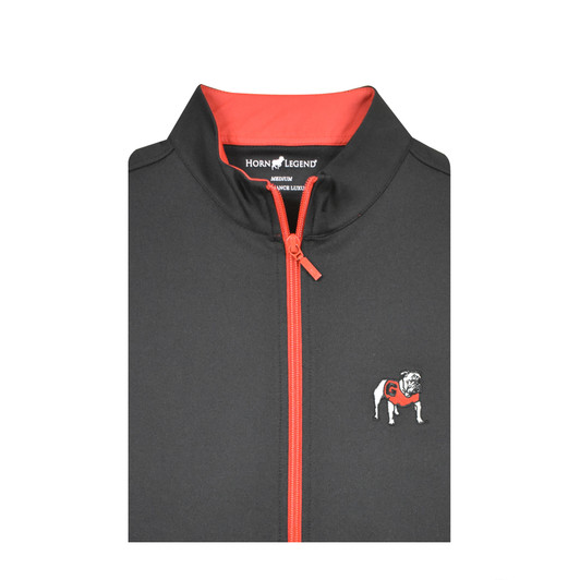 Georgia Women's  Standing Bulldog Black Mid Weight Performance Full Zip Jacket