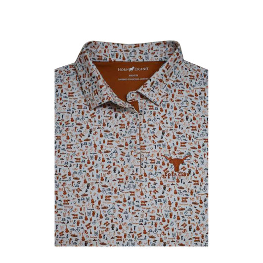 HL1114W WHITE BURNT ORANGE CHARCOAL Texas Golf