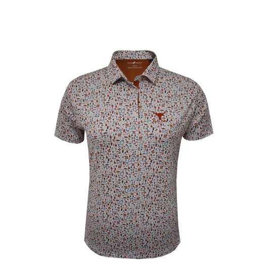 HL1114W WHITE BURNT ORANGE CHARCOAL Texas Golf