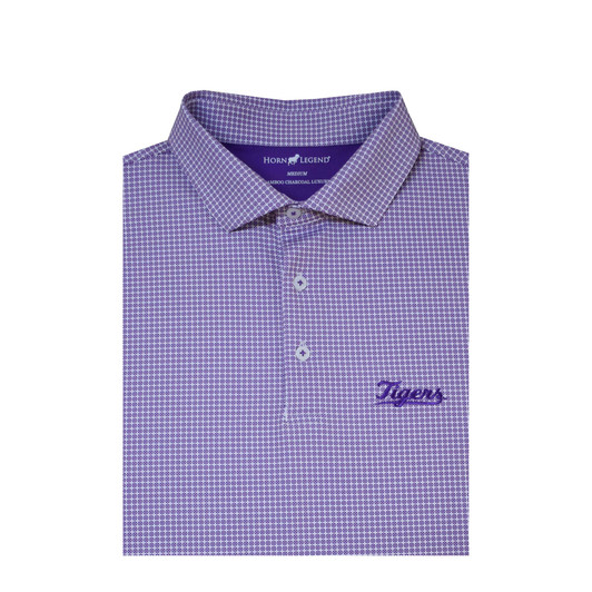 LSU Tigers Script Medallions Performance Polo