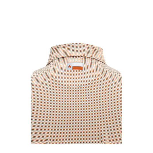 Texas Longhorns Particolored Gingham Polo - White with Burnt Orange & Grey