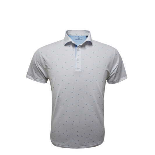 Texas Micro State Print Polo with Flag Texas Micro State Print Polo with Flag