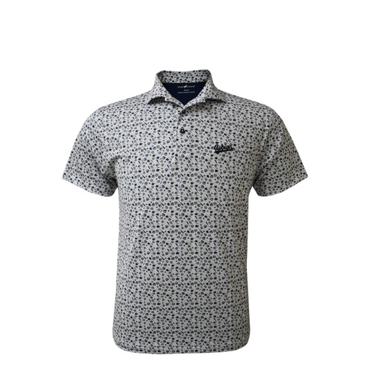 Auburn Baseball Bat & Glove Print Script Polo
