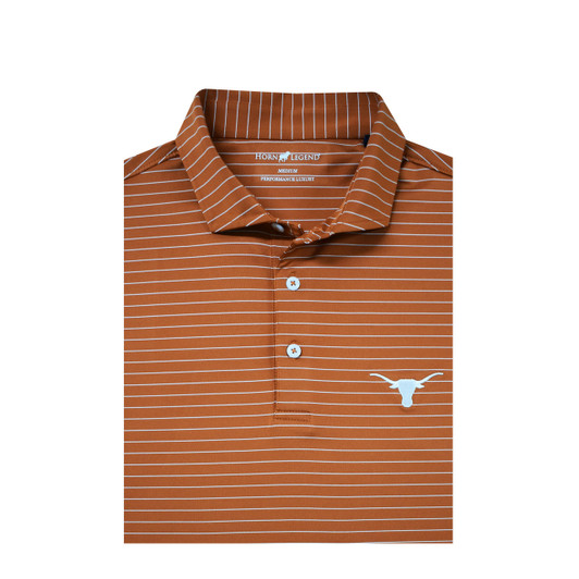 Texas Longhorns Burnt Orange 3/8 Stripe Performance Polo Texas Longhorns Burnt Orange 3/8 Stripe Performance Polo