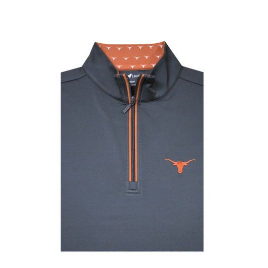Texas Longhorns Logo Collar Micro Fleece Pullover - Charcoal