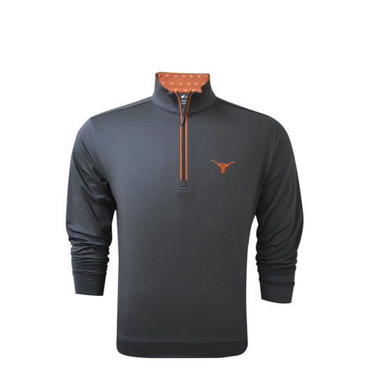 Texas Longhorns Logo Collar Micro Fleece Pullover - Charcoal