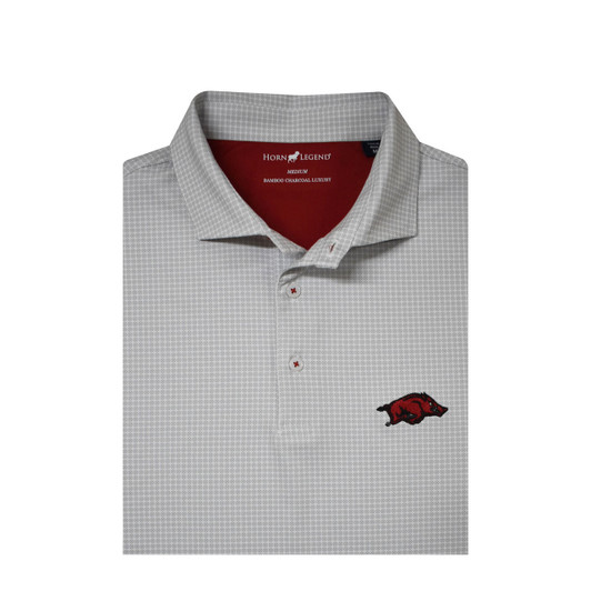 Arkansas Razorbacks White and Grey Medallions Performance Polo