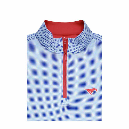 SMU Mustangs Light Blue Particolored Gingham Pullover SMU Mustangs Light Blue Particolored Gingham Pullover