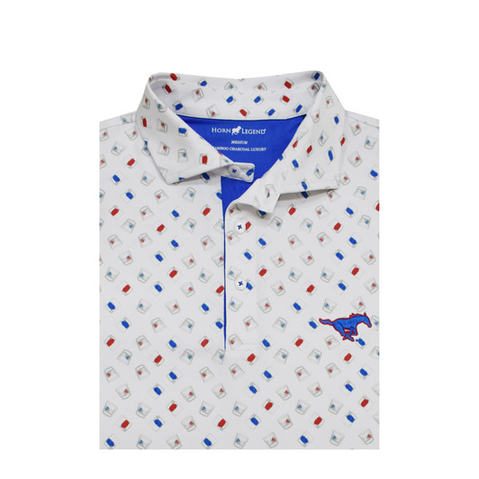 SMU Mustangs White Tumbler Polo SMU Mustangs White Tumbler Polo