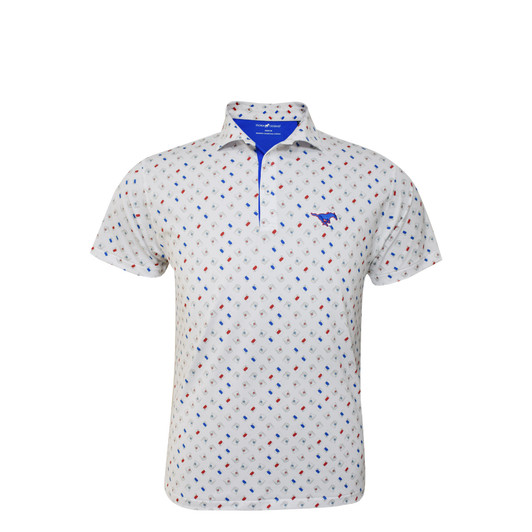 SMU Mustangs White Tumbler Polo SMU Mustangs White Tumbler Polo