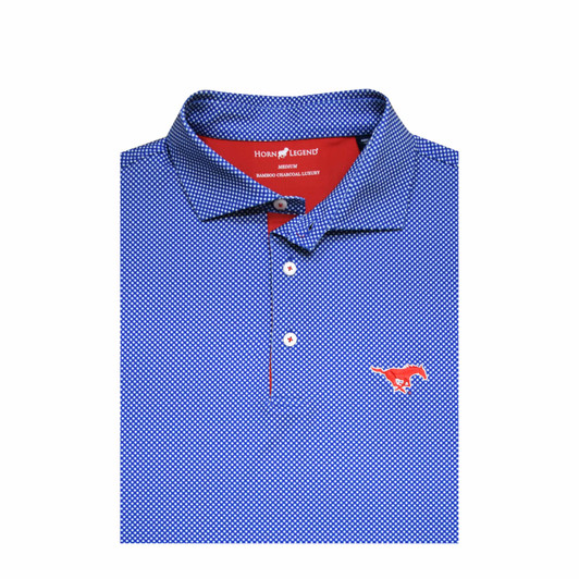 SMU Mustangs Blue Cross Hatch Performance Polo SMU Mustangs Blue Cross Hatch Performance Polo