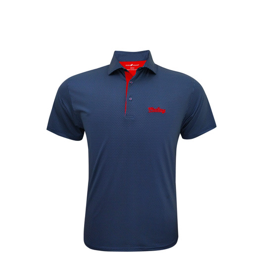 SMU Mustang Script Blue Checkers Polo SMU Mustang Script Blue Checkers Polo