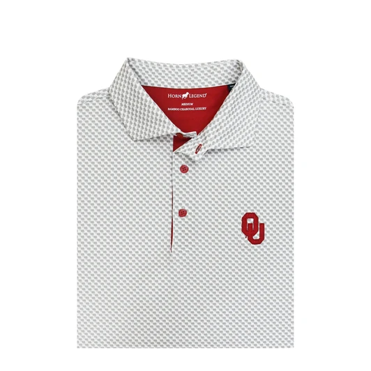 Oklahoma Sooners Inspired State Polo - White with Grey