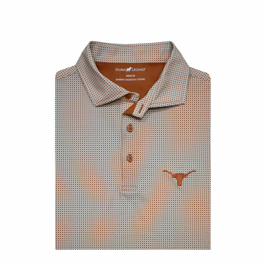 Texas Longhorns Burnt Trim TX Flag Particolored Gingham Polo