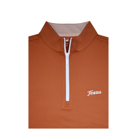 Texas Longhorns Script Particolored Collar Micro Fleece Performance Pullover