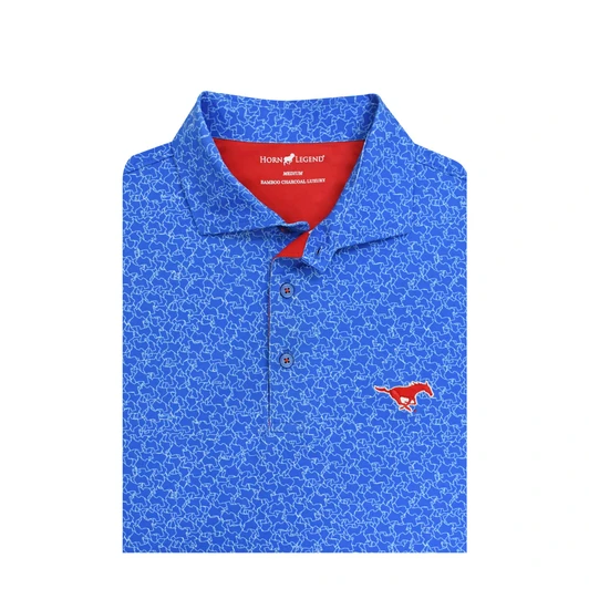 SMU Mustangs Blue Texas Inspired Jigsaw Polo
