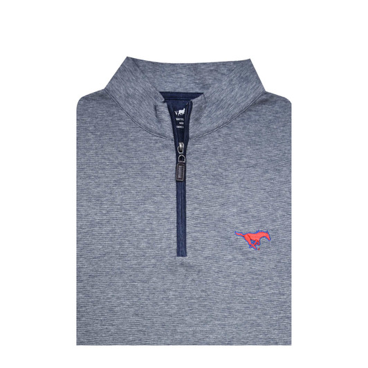 SMU Mustangs ACC Navy End On End Tonal Zip Pullover SMU Mustangs ACC Navy End On End Tonal Zip Pullover