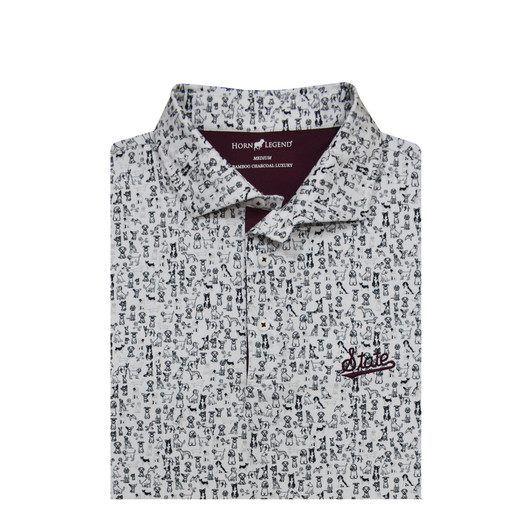 Mississippi State White Wingman Script Polo