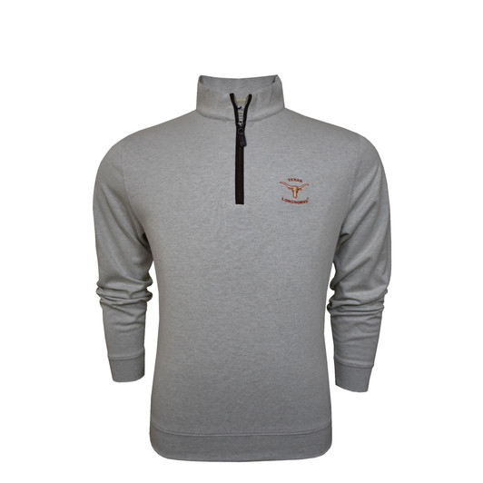 Texas Longhorns Vintage Oatmeal Suede Zip Cotton Pullover Texas Longhorns Vintage Oatmeal Suede Zip Cotton Pullover