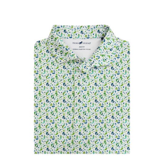 Mermaid Performance Polo - White & Green